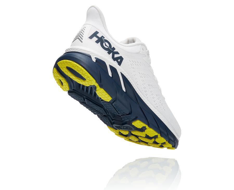 Hoka One One Mens Running Shoes - Clifton 7 - White/Black - LSBU24805